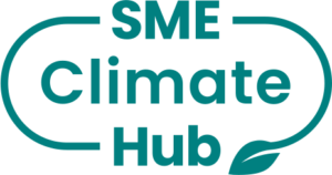 Logo SME Climate Hub – platforma wspierająca małe i średnie przedsiębiorstwa w działaniach na rzecz klimatu i zrównoważonego rozwoju